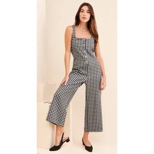 Anthropologie Maeve Gingham Button Front Jumpsuit